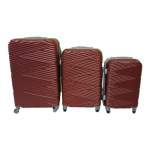Smte Quad Wheel Quality Travel Ware 3 Piece Luggage Set S-7-W Maroon With Keychain