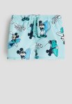 Patterned Swim Shorts - Turquoise & Mickey Mouse