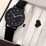 1PC Retro Small Dial Quartz Watch & 1PC Jewelry Set Gift For Friends