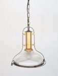Glass & Brass Hanging Light – 42X36CM