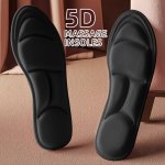 1PAIR Unisex Black Polyester Sports Shock-absorbing Insoles Sweat Absorption And Odor Prevention Insoles Lightstep Feel Comfortp