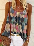 Allover Print Spaghetti Strap Top Casual Sleeveless Cami Top For Spring & Summer Women's Clothing