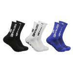 3 Pairs Of New Men And Women Silicone Anti-slip Friction Basketball Socks Comfortable Breathable Thickened Towel Bottom Socks Pr