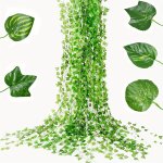 Lifelike Artificial Ivy Garland - Faux Greenery Hanging Vine For Home & Wedding Decor Perfect For Spring Labor Day St. Patrick's