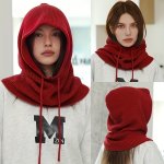 Soft Thick Knit Balaclava Outdoor Coldproof Hooded Scarf Warm Neck Gaiter Ear Warmer Hats Elastic Ski Mask Windproof Beanies Aut