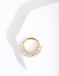Goldair Gold Plated Surgical Steel Baguette Clicker Earring