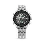 Sporty Multi Function Analogue Digital Silver Tone Watch