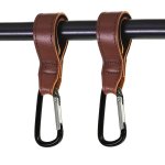 2 Pcs Baby Stroller Convenient Carabiner Hook Brown