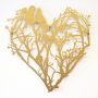 Golden Ivy Heart - Raised Metal Wall Art 63X63CM