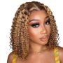 Piano Curly 13X4 Ear Full Frontal Bob Wig 12INCH