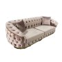 Luxurious Velvet L-shaped Sofa With Buttoned Back