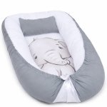 Baby Nest Pod Safe Sleeping Lounger Grey Monochrome Elephant