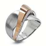 Stylish Eternity Ring Silver Plated Chunky Intertwine Design Paved Shining Zirconia Symbol Of Luxury And Fashion Suitable For Me