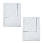 Ridge Set Of 2 Premium Quality Tea Towels - Lily White microchip