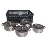 Smte 8-PIECE Camp Cookware Set With Storage Crate With Keychain