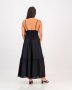 Black Strappy Maxi Tiered Dress - L / Black / Women