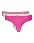 Women's Ua Pure Stretch Thong 3-PACK - Pink Elixir Sm