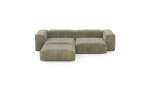 Three Module Chaise Sofa - Cord Velours - Khaki - 272CM X 220CM