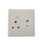 Ausma Single Wall Plug Socket With USB 2.0 & USB Type C 4X4 - White