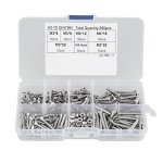260PCS M3 304 Stainless Steel Hex Socket Flat Head Screw Bolts Nuts Kit With Box - Industrial Fasteners Convenient Storage
