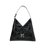 Geo High-shine Tote -black