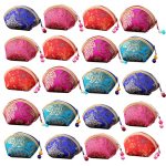 Miao Jin 20PCS Silk Coin Purse Zipper Purse Embroidery Sugar Jewelry Bag Lipstick Container Coin Wallet Gift Bag