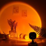 1PC USB Sunset Lamp Projector - LED Sunset Projection Lamp For Ambient Night Light Bedroom Photography Tiktok Live Party And Liv