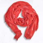 Fish Print Bamboo Scarf - Red Free