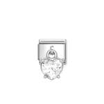 Composable Classic Link Pendant Heart Cut Stone White