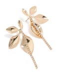 Goldair Gold Diamante Half Flower Drop Earrings