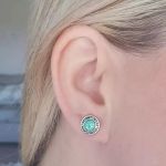 Mindy Mint 925 Sterling Silver Mint Opal Earrings Size 9MM