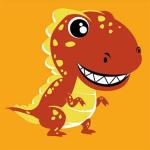 Kids Painting By Numbers - Tiny Brown T-rex