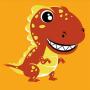 Kids Painting By Numbers - Tiny Brown T-rex