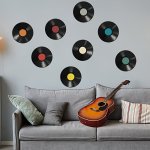 8PCS Record Sticker Vinyl Record Bedroom Living Room Entryway Home Wall Wall Decoration Arrangement Wall Sticker Self-adhesive R