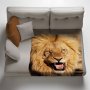 Male Lion Light Weigt Fleece Blanket By Fanie Heymans