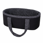 Newborn Carry Cot Black With Small White Dots Portable Baby Bassinet