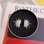 Sparkling Irregular Wings Design Stud Earrings Alloy Jewelry Embellished With Rhinestones Vintage Luxury Style For Women Party B