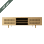 Rattania Oak Media Unit