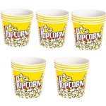 - Paper Popcorn Buckets - Yellow 2L - Bulk Pack Of 20