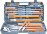 Alva Piece Delux Wood Bbq Tools Steel Grilling Tool