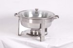 Chafing Dish Round With Glass Lid - Polished