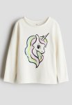 Printed Jersey Top - White Multi