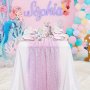 1PC Pink Tablecloth With Rainbow Sequins Sparkly Table Cover Polyester Christmas Baby Shower Wedding Birthday Party Banquet Table Decoration