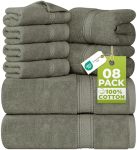 Utopia Towels 8 Piece Luxury Towel Set Majestic Plush Super Absorbent & Quicker-to-dry Thick 100% Ring Spun Cotton Towels For Ba