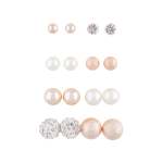 Rose Gold Ball Pearl 8-PACK Stud Earring