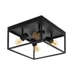 Silentina Steel Ceiling Light Black Four Lights