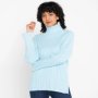 Carmen Double Thick Polo Turtle Neck Jersey Blue