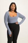 Giana Square Neck Bodysuit - Flintstone - L