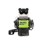 Trendy Creative MINI Cute Bear Water Bottles With Silicone Leak Proof 800ML-BLACK