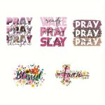 1PC Faith & Prayer Themed Heat Transfer Sticker Diy Iron-on Decals For Clothes T-Shirt Making Pillow Decorating Clothing Supplie